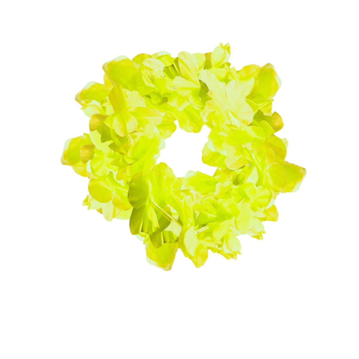 Set Cintillo Flor Elasticado Amarillo Fluor X6
