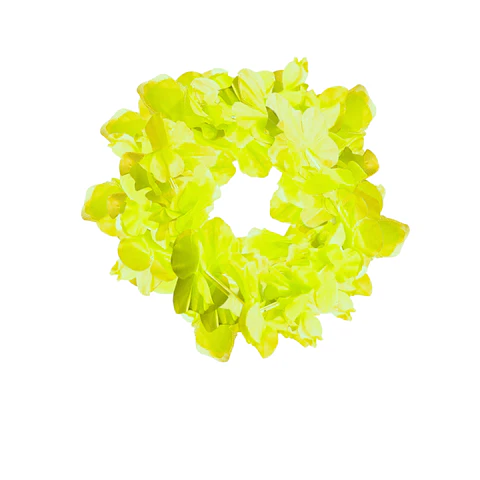 Set Cintillo Flor Elasticado Amarillo Fluor X6