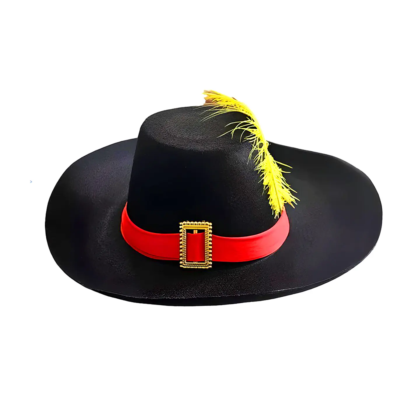 Sombrero Mosquetero Pluma Amarilla 1
