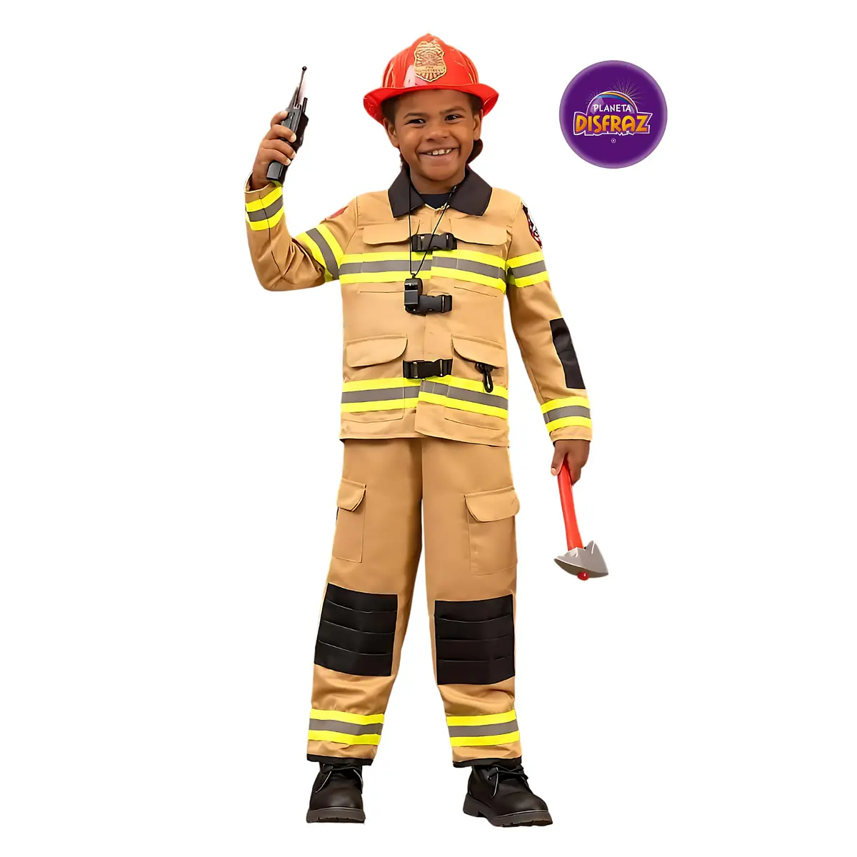 IBTOM CASTLE Disfraz De Bombero Para Niños, Juego De Simulación De Jefe De Bomberos Con Juguetes De Bombero Accesorios Para Fiesta De Disfraces