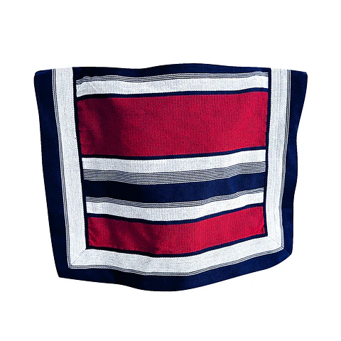 Manta Poncho Huaso Cueca Azul Marino/Rojo Medidas