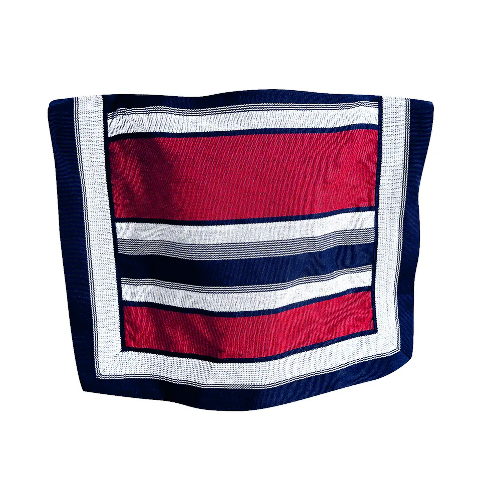 Manta Poncho Huaso Cueca Azul Marino/Rojo Medidas 1