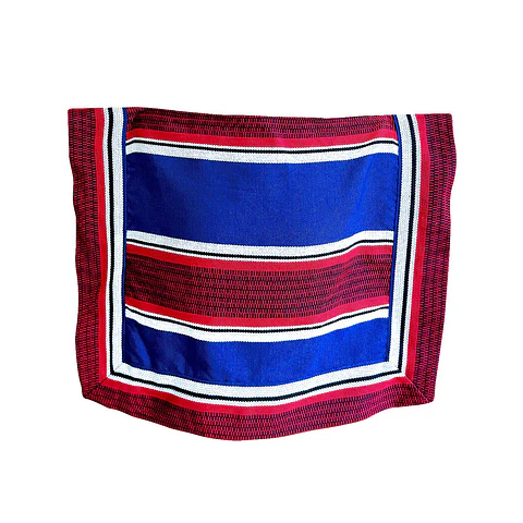 Manta Poncho Huaso Cueca Azul/Rojo Medidas