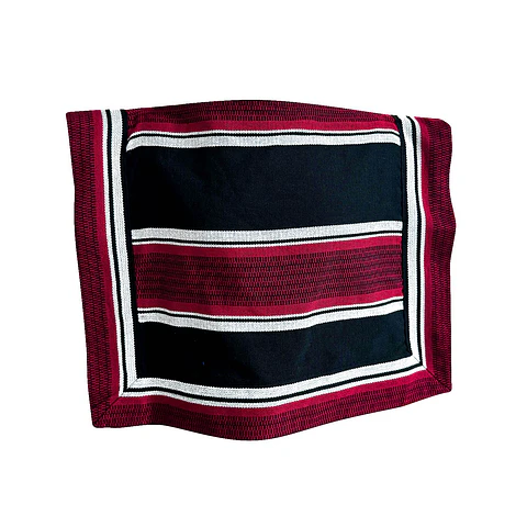 Manta Poncho Huaso Cueca Negro/Rojo Medidas