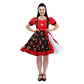 Vestido Huasa Adulto Floreado Negro/Rojo - Miniatura 1