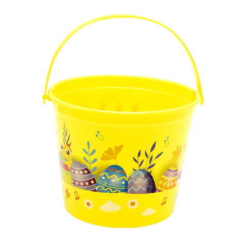Canasto Plastico Pascua Pastel Amarillo