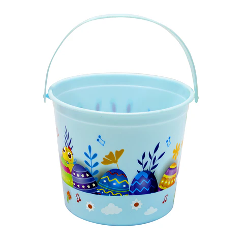 Canasto Plastico Pascua Pastel Celeste