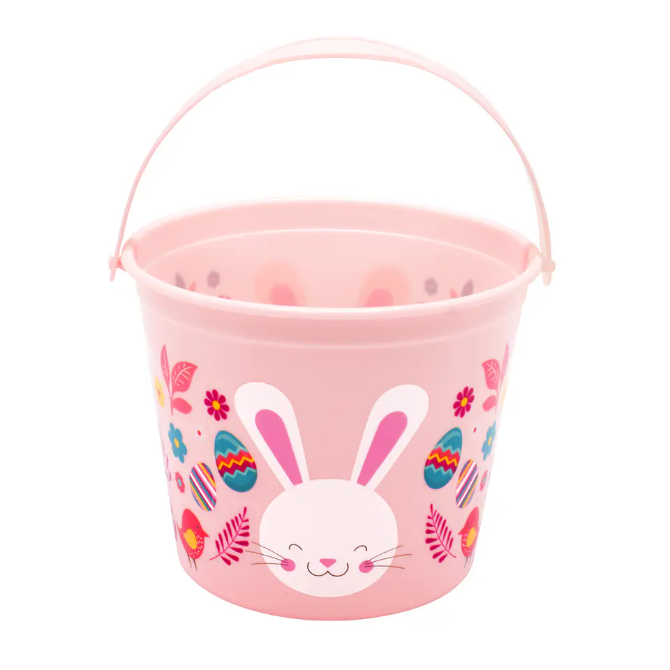 Canasto Plastico Pascua Pastel Rosado 1