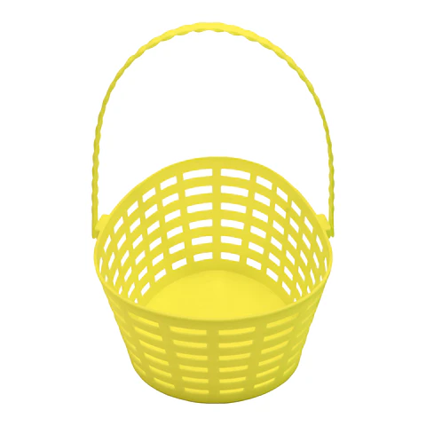 Canasto Plastico Huevito Pascua Pastel Amarillo
