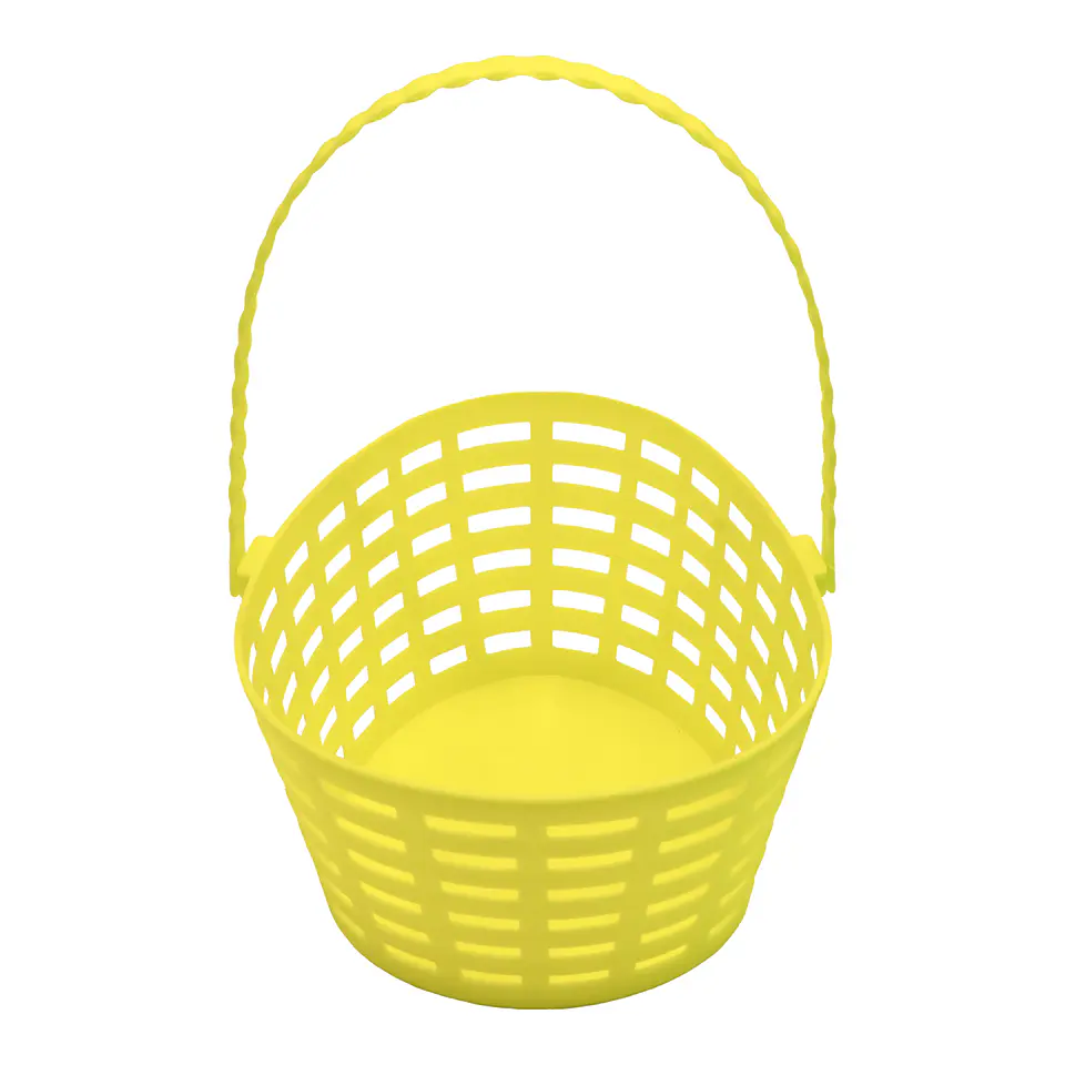 Canasto Plastico Huevito Pascua Pastel Amarillo 1