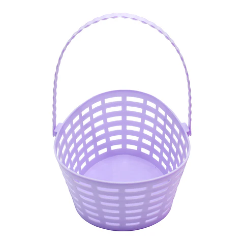Canasto Plastico Huevito Pascua Pastel Morado