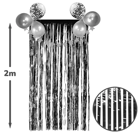 CORTINA METALICA  NEGRA 2MTX1