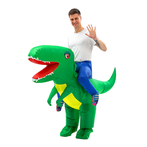 Disfraz Inflable Dinosaurio Verde Adulto     