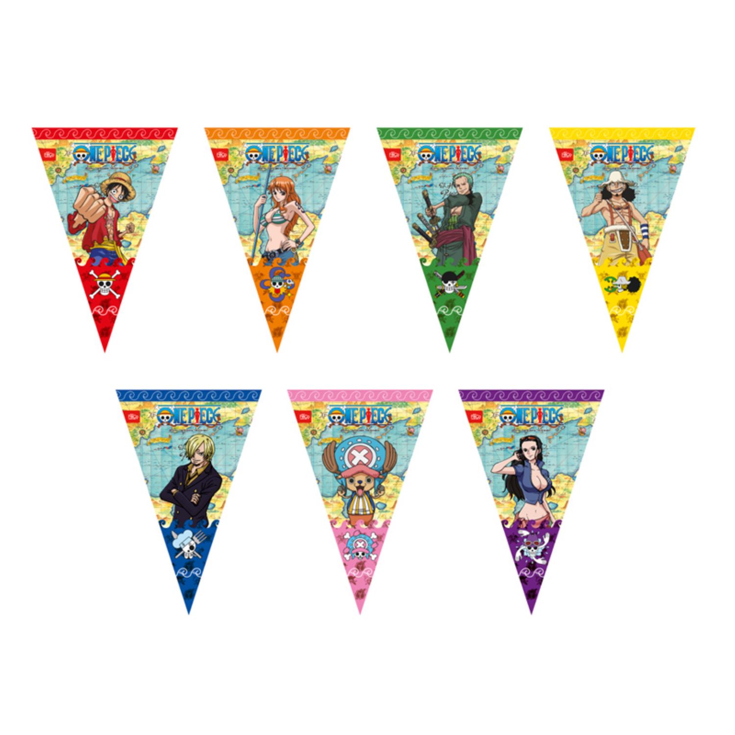 BANDERIN TRIANGULAR PAPEL 2M ONE PIECE X1UNI
