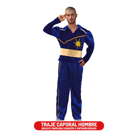 Traje Caporal Hombre Azul 
