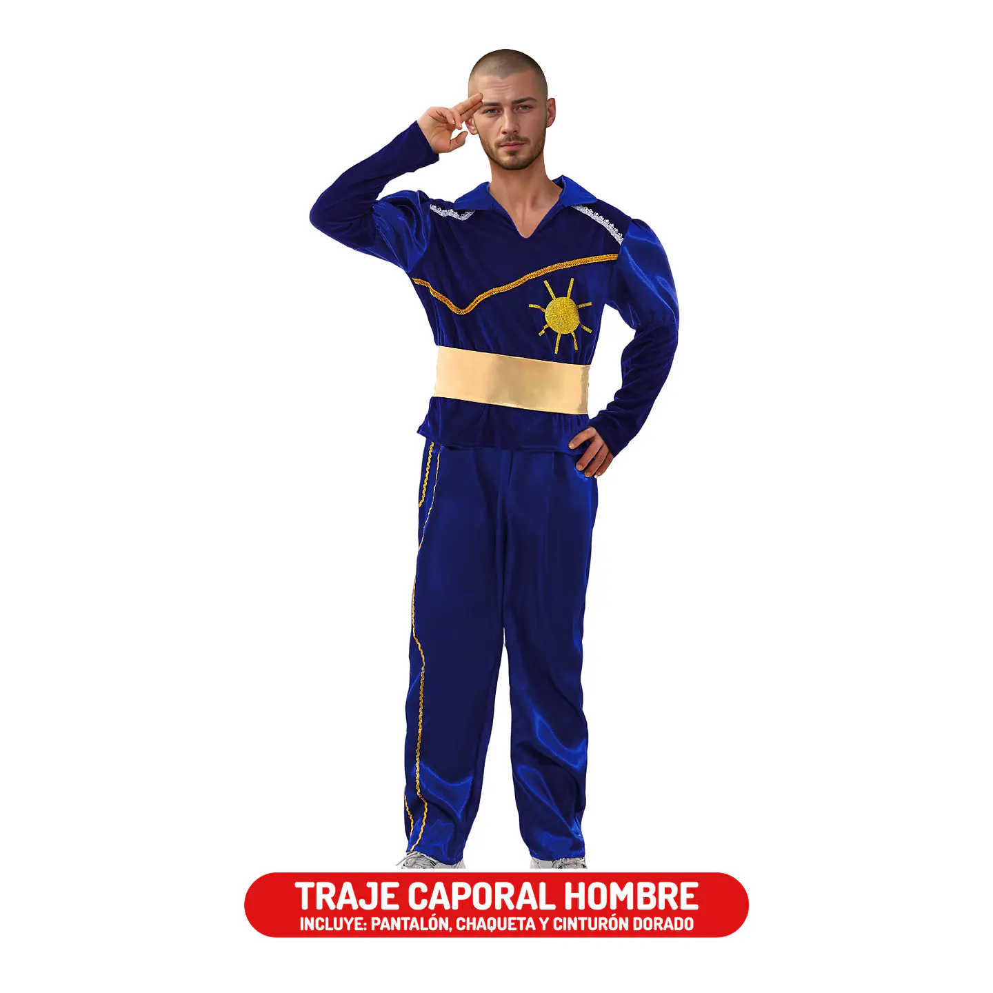 Traje Caporal Hombre Azul  1