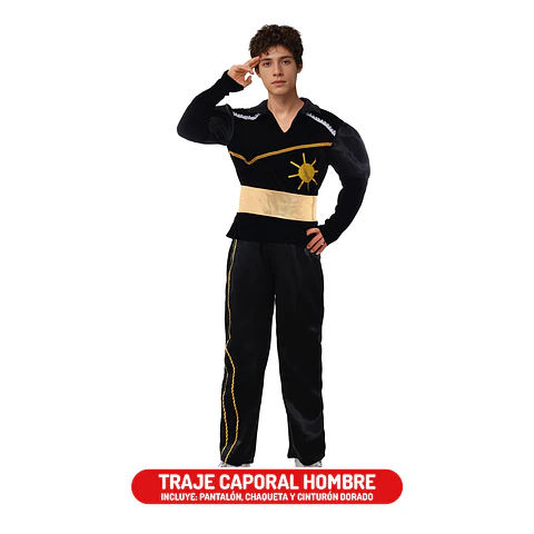 Traje Caporal Hombre Negro