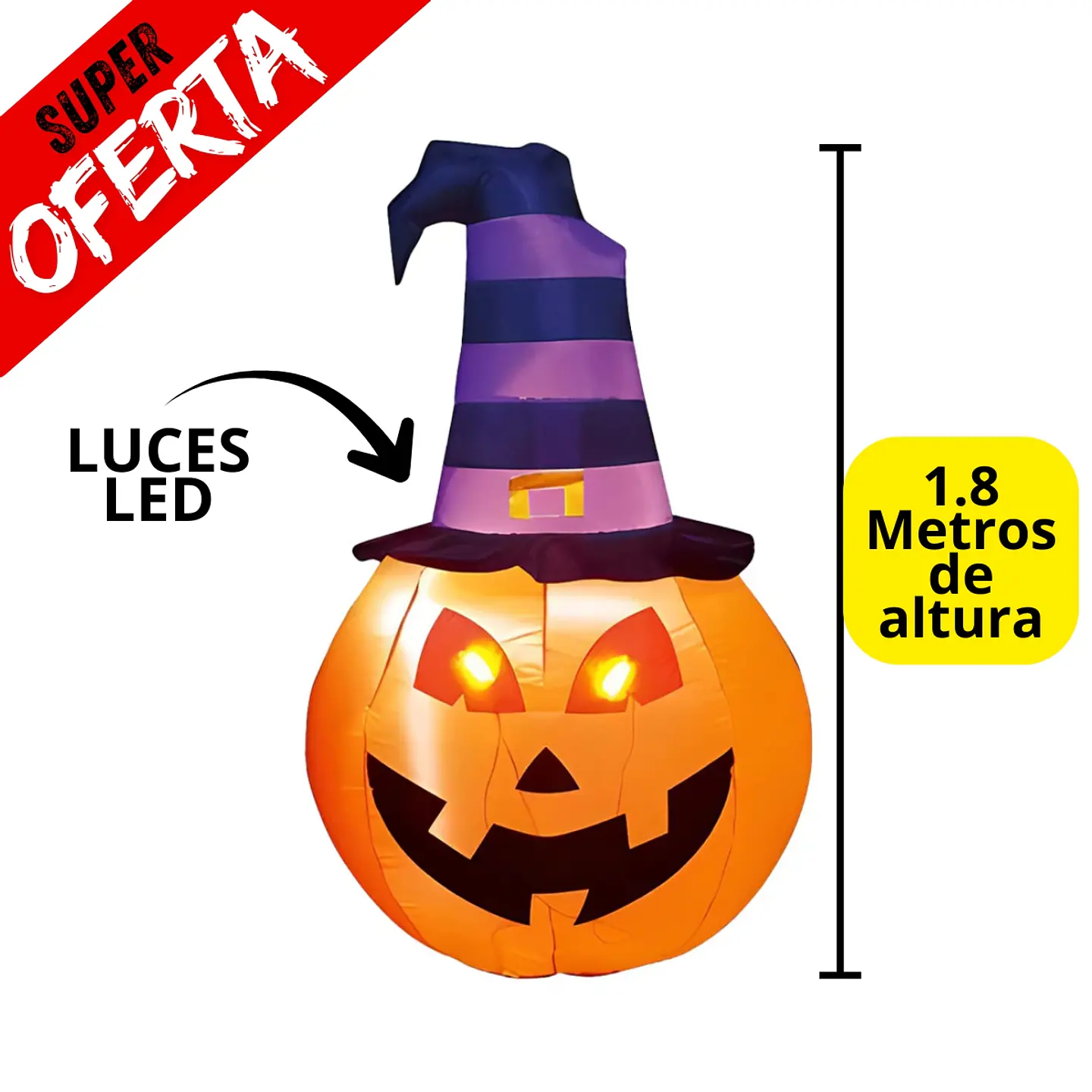 Calabaza Malvada Inflable Led 1