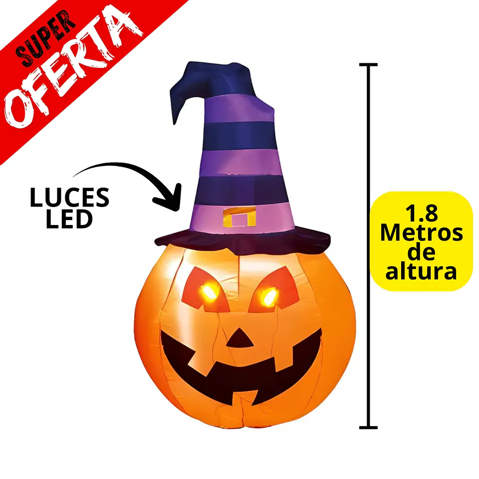 Calabaza Malvada Inflable Led 1