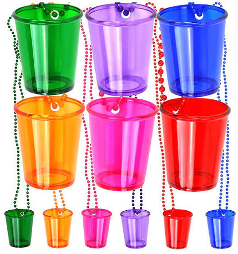 Set Collar beads Shot neon x2