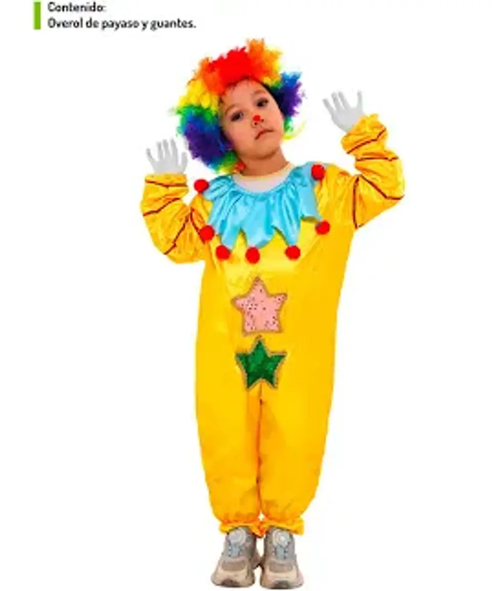 Traje payaso amarillo infantil 1