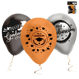 Globo impreso latex graduacion X12