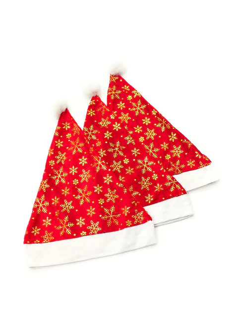 Gorro pascuero diseño brillo  1 unidad