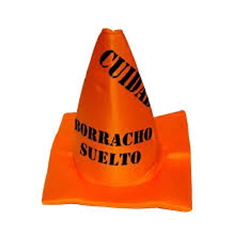 Sombrero espuma cono borracho suelto x1
