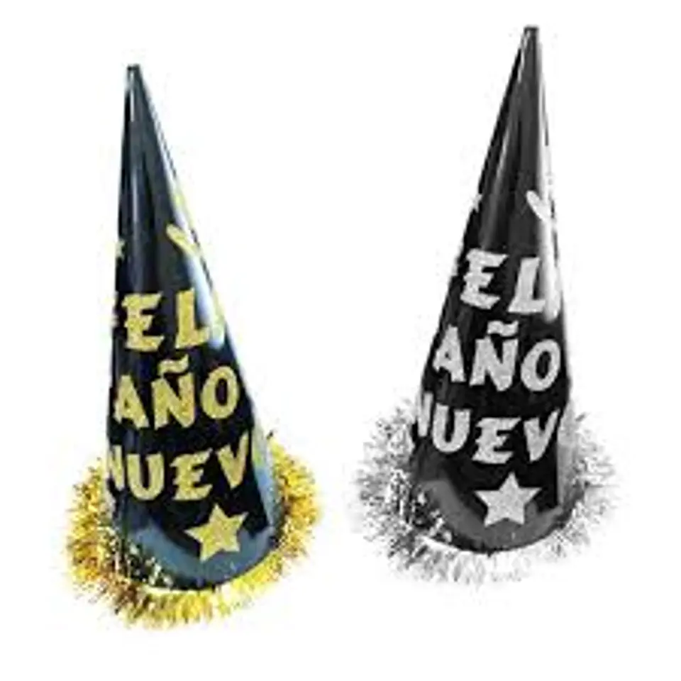 Gorro cono f.a.n Dorado/plateado x1 1