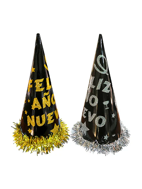 Gorro cono f.a.n dorado/plateado x 1