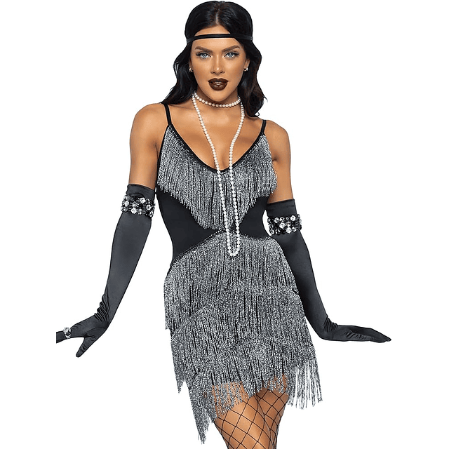 Disfraz charleston gris