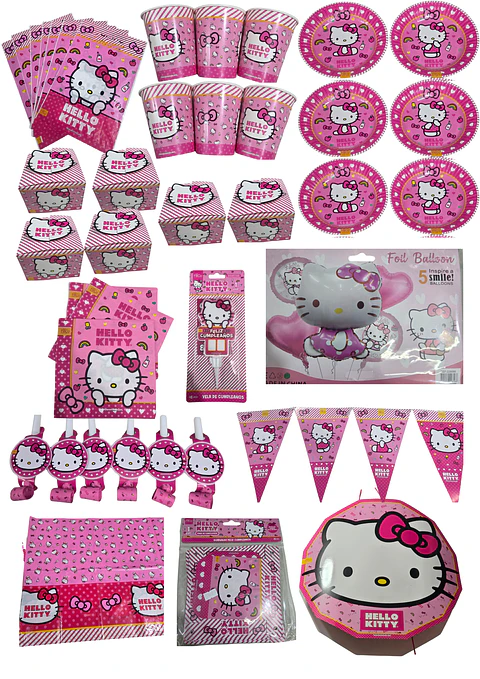 PACK DE CUMPLEAÑOS HELLO KITTY 6 personas