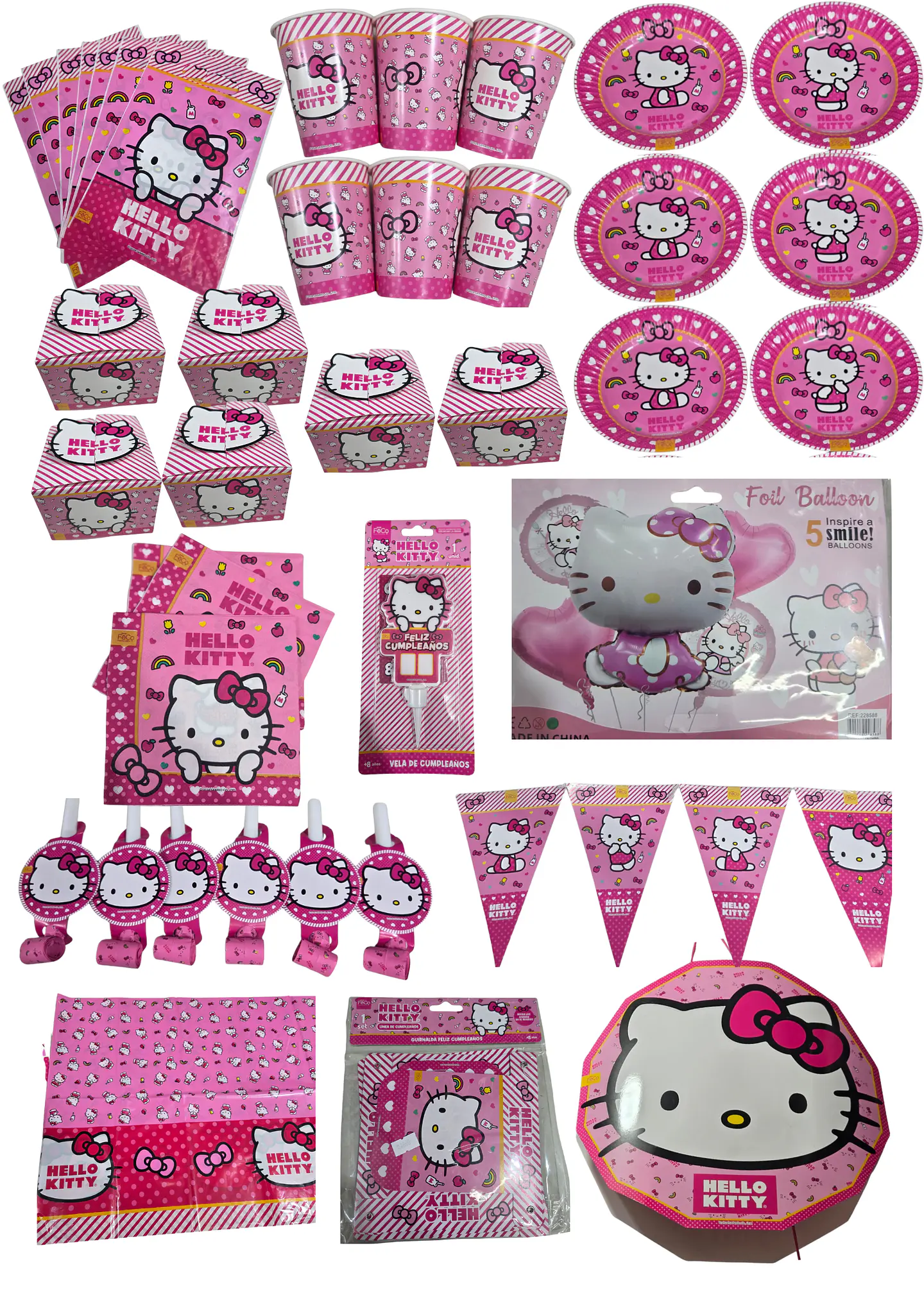 PACK DE CUMPLEAÑOS HELLO KITTY 6 personas 1
