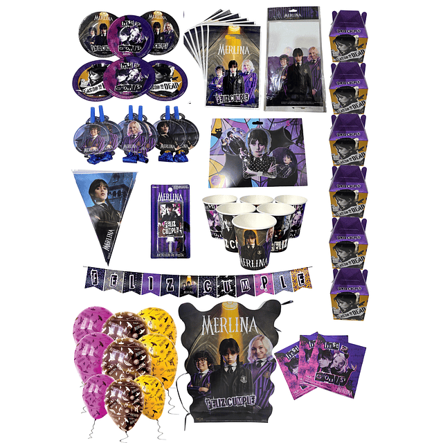 Set de cumpleaños Merlina