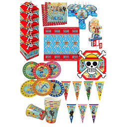Set de cumpleaños one piece para 6 personas