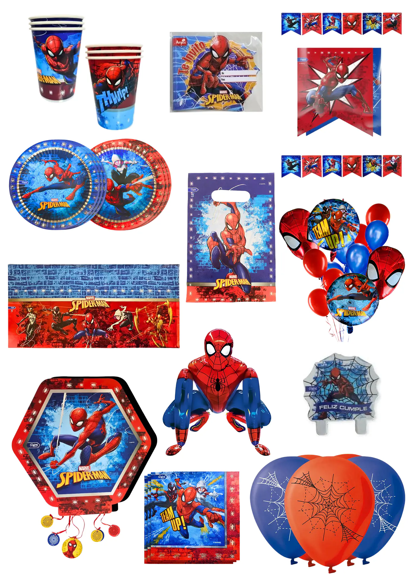 Pack Decoracion Cumpleaños Spider man 1