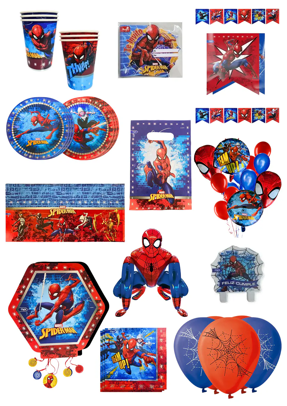Pack Decoracion Cumpleaños Spider man 1
