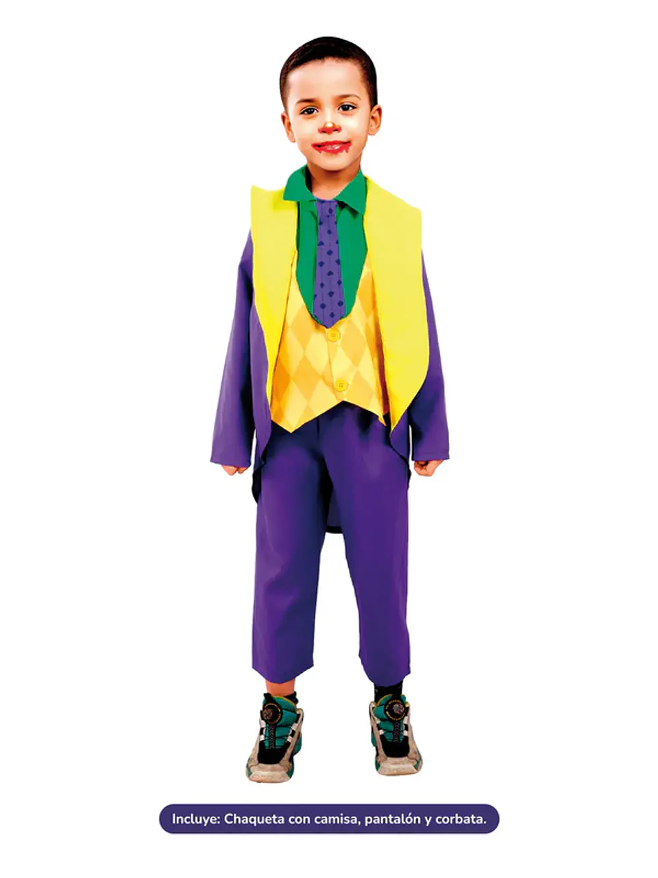 Disfraz payaso loco Morado infantil 1