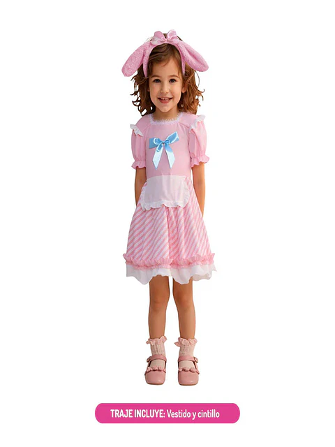 Traje conejita rosada infantil