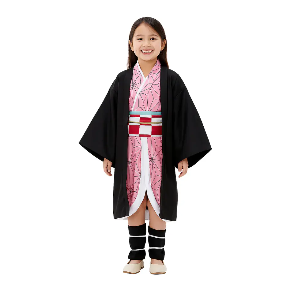 Disfraz  Nezuko Kimono Rosado Infantil 1