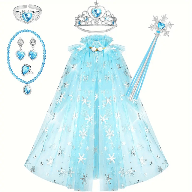 Capa princesa celeste + accesorios