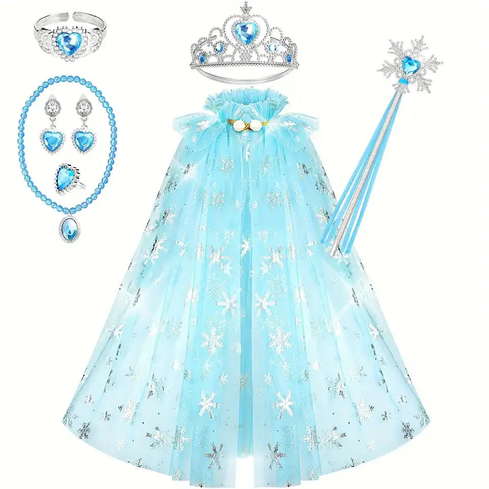 Capa princesa celeste + accesorios 1