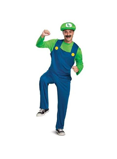 Disfraz Luigi Albañil Verde Adulto, Talla L
