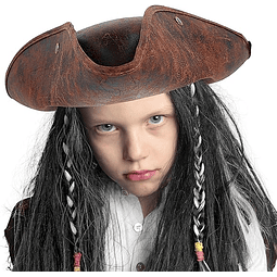 Gorro pirata cuerina cafe