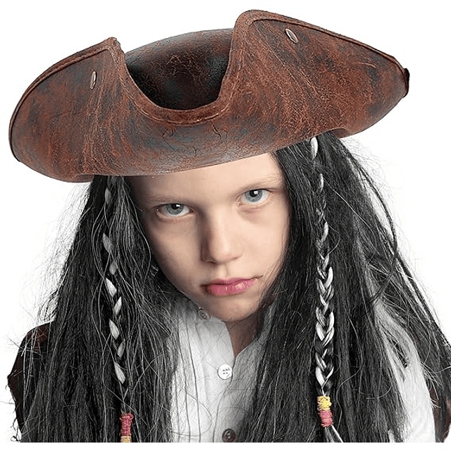 Gorro pirata cuerina cafe