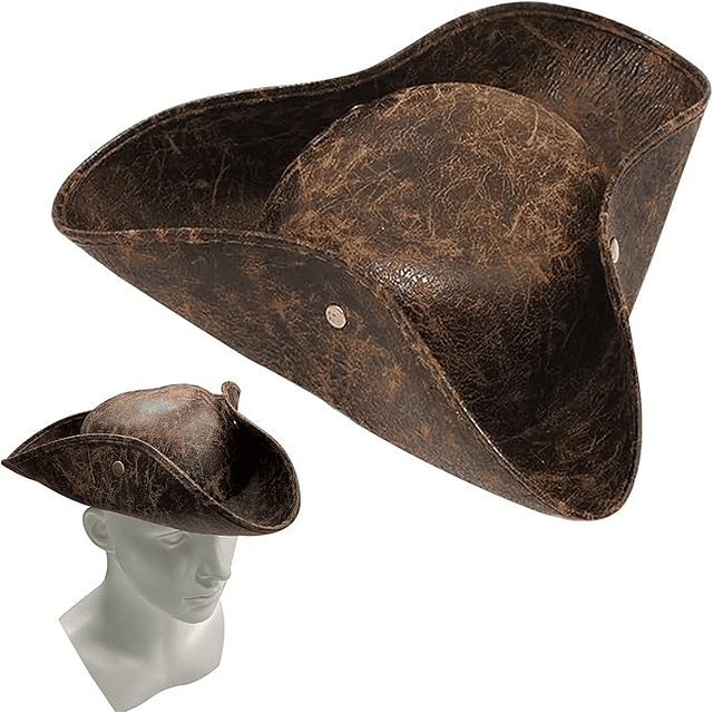 Gorro pirata cuerina cafe