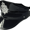 SOMBRERO POLICIA CUERINA NEGRO