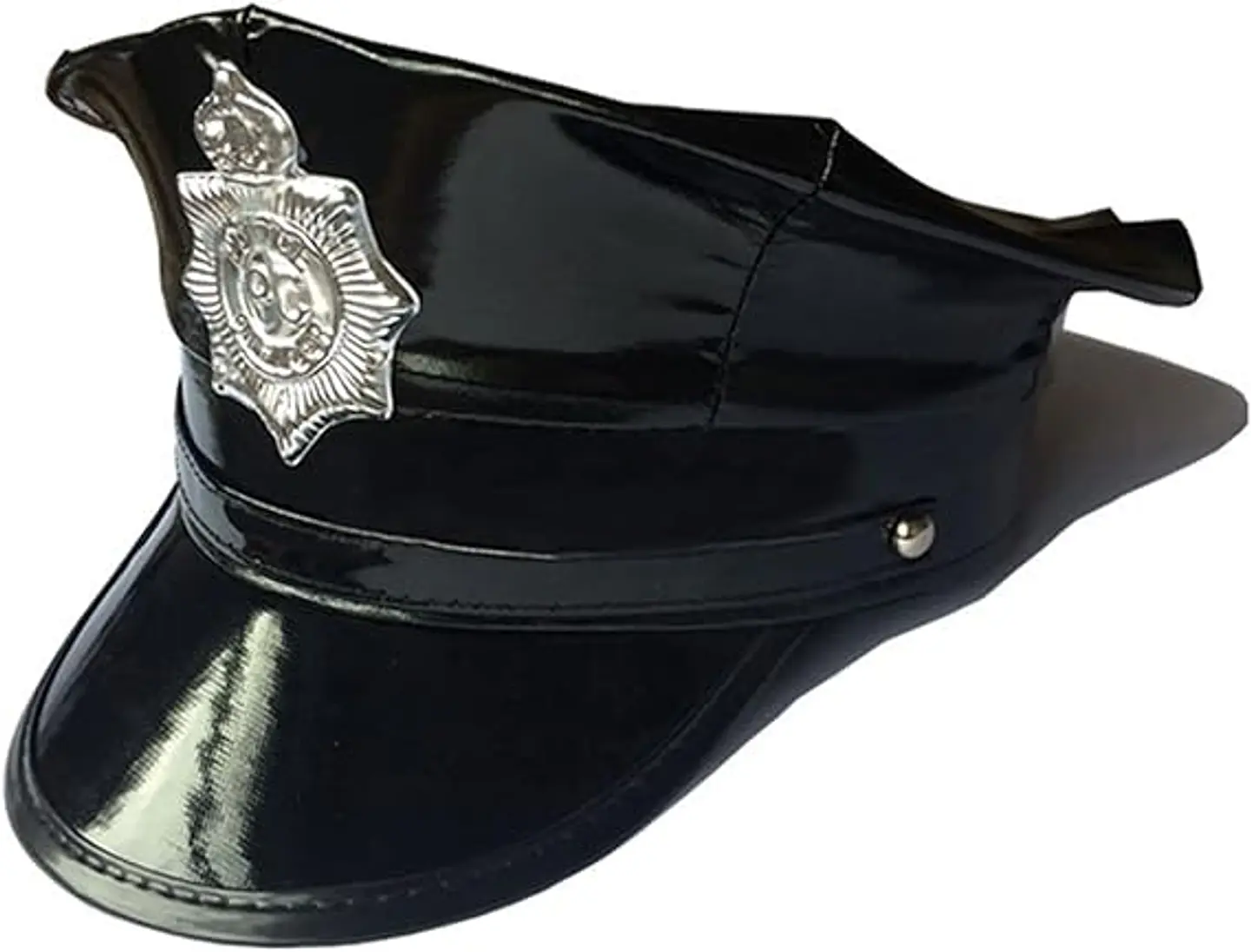 Gorro Disfraz Policia Cuerina Negro 2