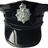 SOMBRERO POLICIA CUERINA NEGRO