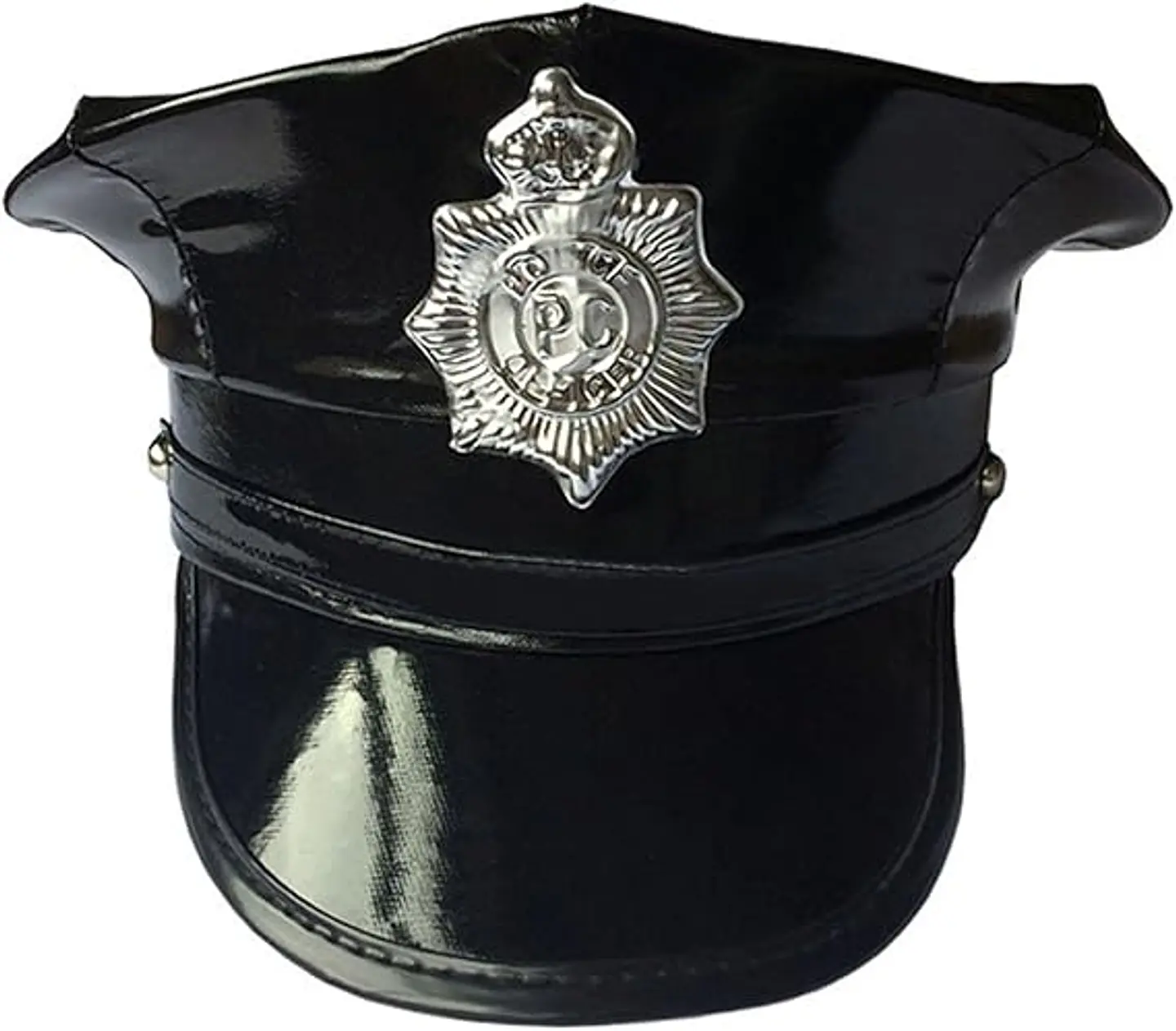 Gorro Disfraz Policia Cuerina Negro 1